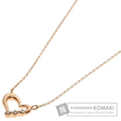 4℃   Necklace Canal Yondo Sea Diamond Heart Motif K10 Pink Gold Ladies