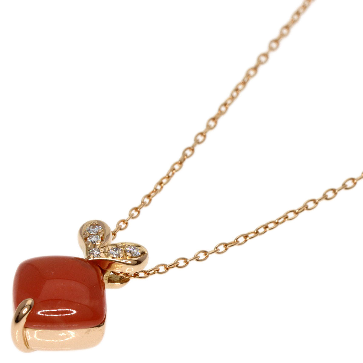 NINA RICCI   Necklace Rhodochrosite Diamond K18 Pink Gold Ladies