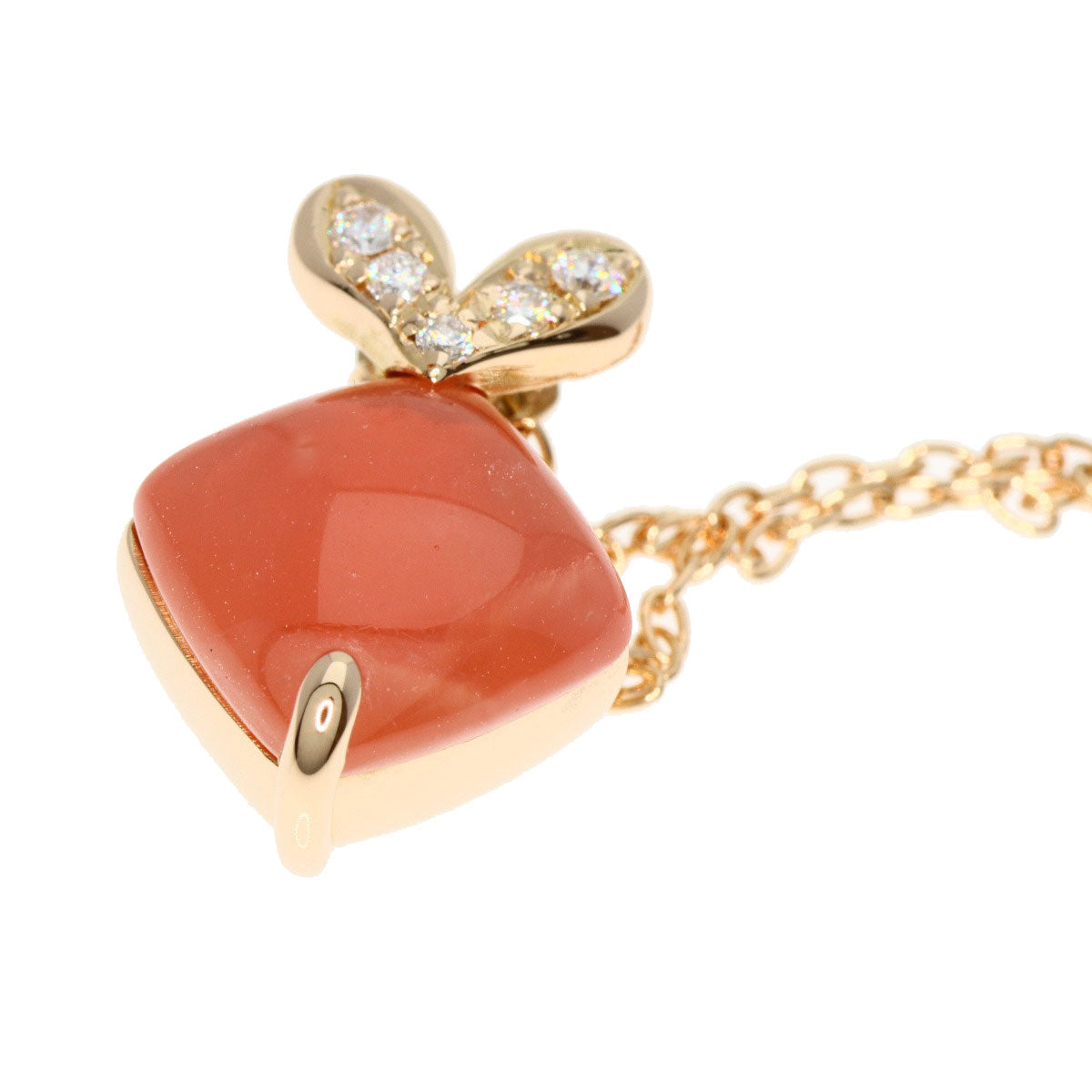 NINA RICCI   Necklace Rhodochrosite Diamond K18 Pink Gold Ladies