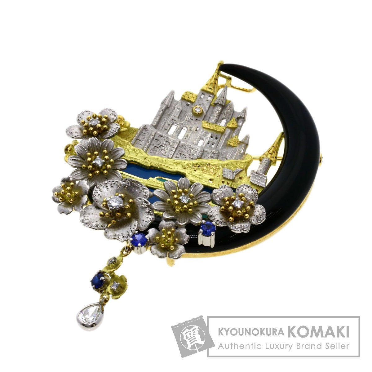 NOBUKO ISHIKAWA   Brooch as Time Mont Saint Michel K18 Yellow Gold PT900Ladies