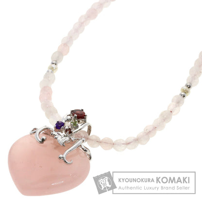 Rose Quartz Multicolor Stone Necklace Silver 26.56g　Ladies