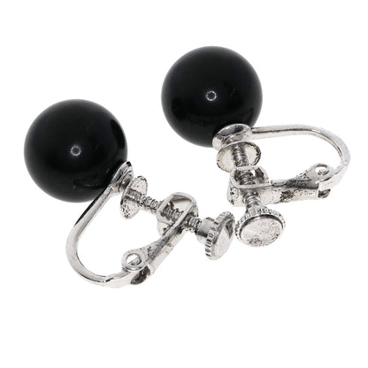 Jet black ball Earring set Necklace   g　Ladies