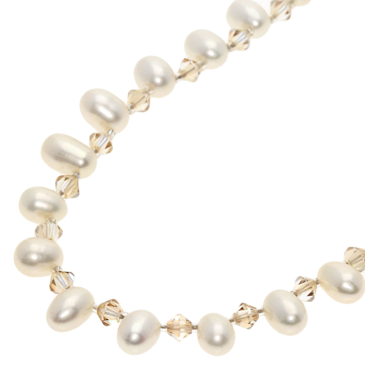 Freshwater Pearl Pearl Crystal Long Necklace   46.1g　Ladies