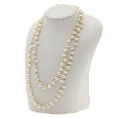 Freshwater Pearl Pearl Crystal Long Necklace   46.1g　Ladies