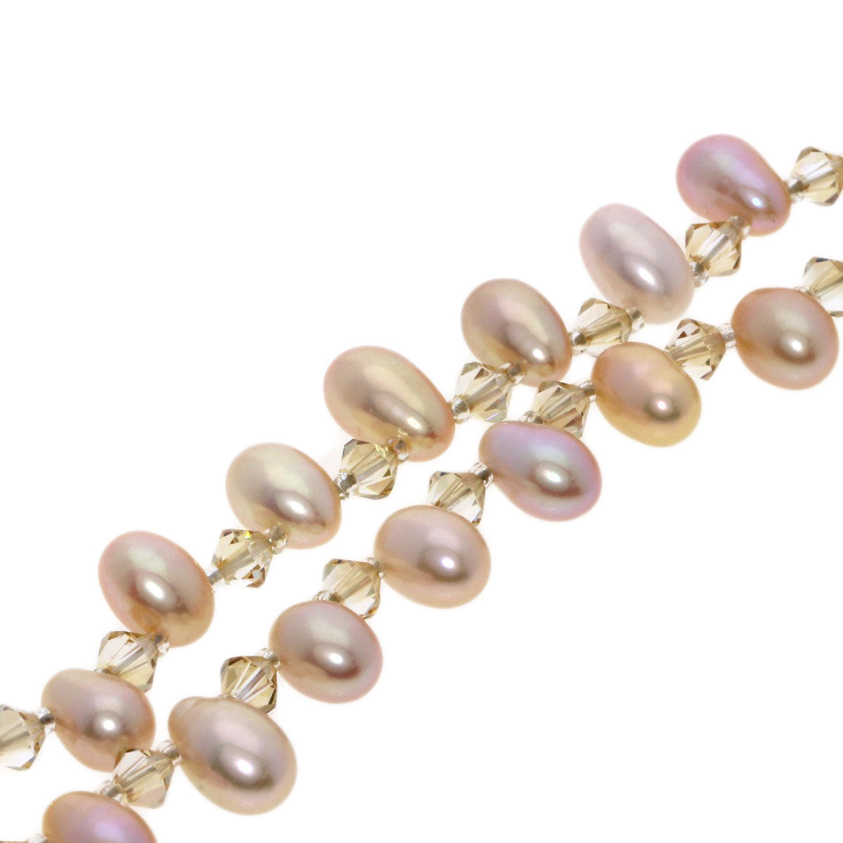 Freshwater Pearl Pearl Crystal Necklace 45.2g　Ladies