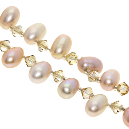 Freshwater Pearl Pearl Crystal Necklace 45.2g　Ladies
