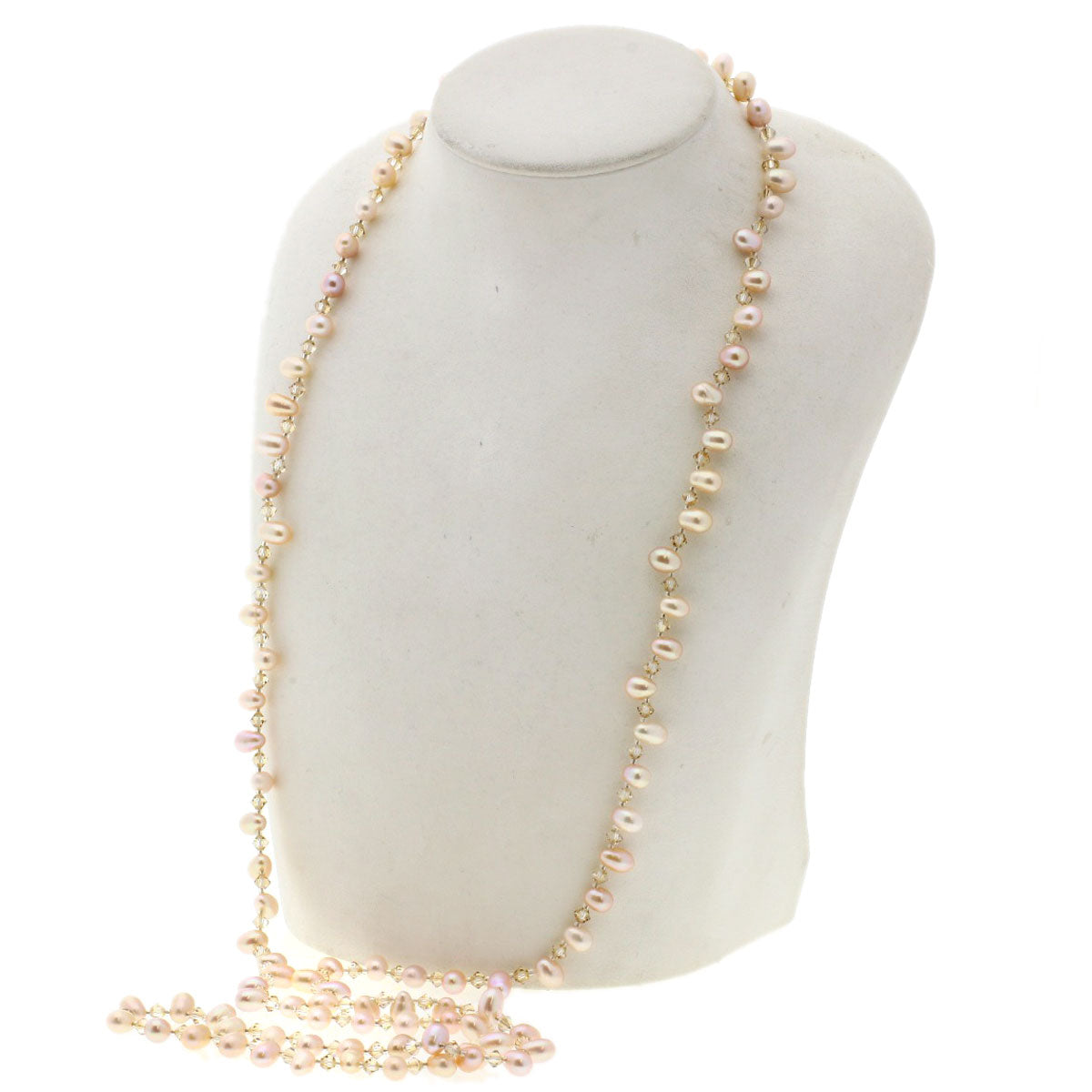 Freshwater Pearl Pearl Crystal Necklace 45.2g　Ladies