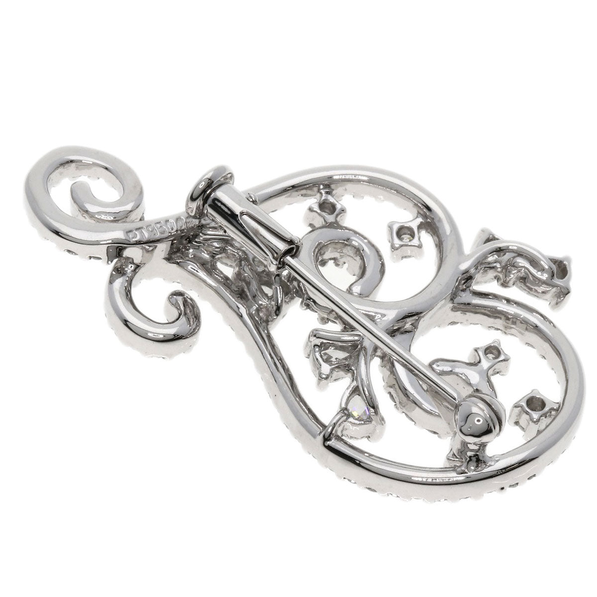 Queen Diamond Brooch Platinum PT950 Ladies [Used]