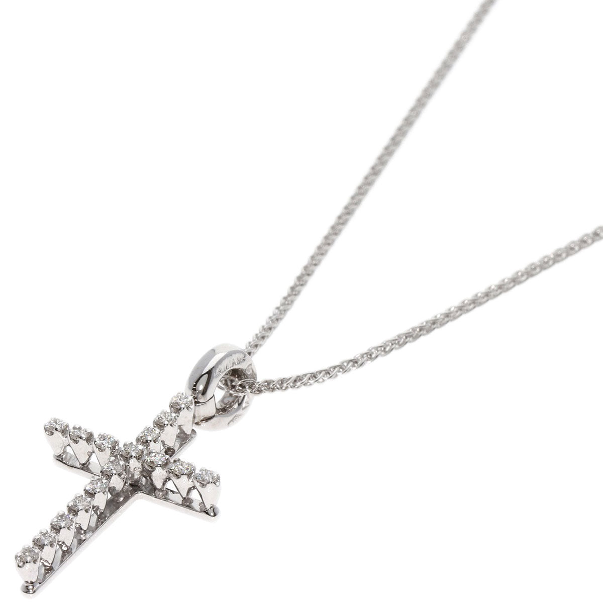 Damiani Mystery Cross Diamond Necklace K18 White Gold Ladies [Used]