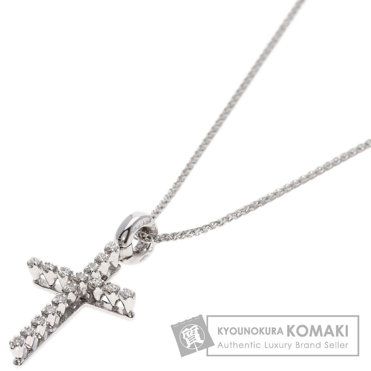 Damiani Mystery Cross Diamond Necklace K18 White Gold Ladies [Used]