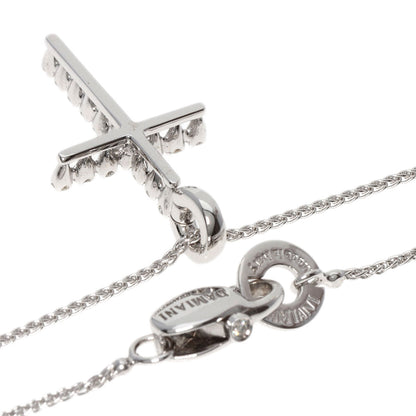 Damiani Mystery Cross Diamond Necklace K18 White Gold Ladies [Used]