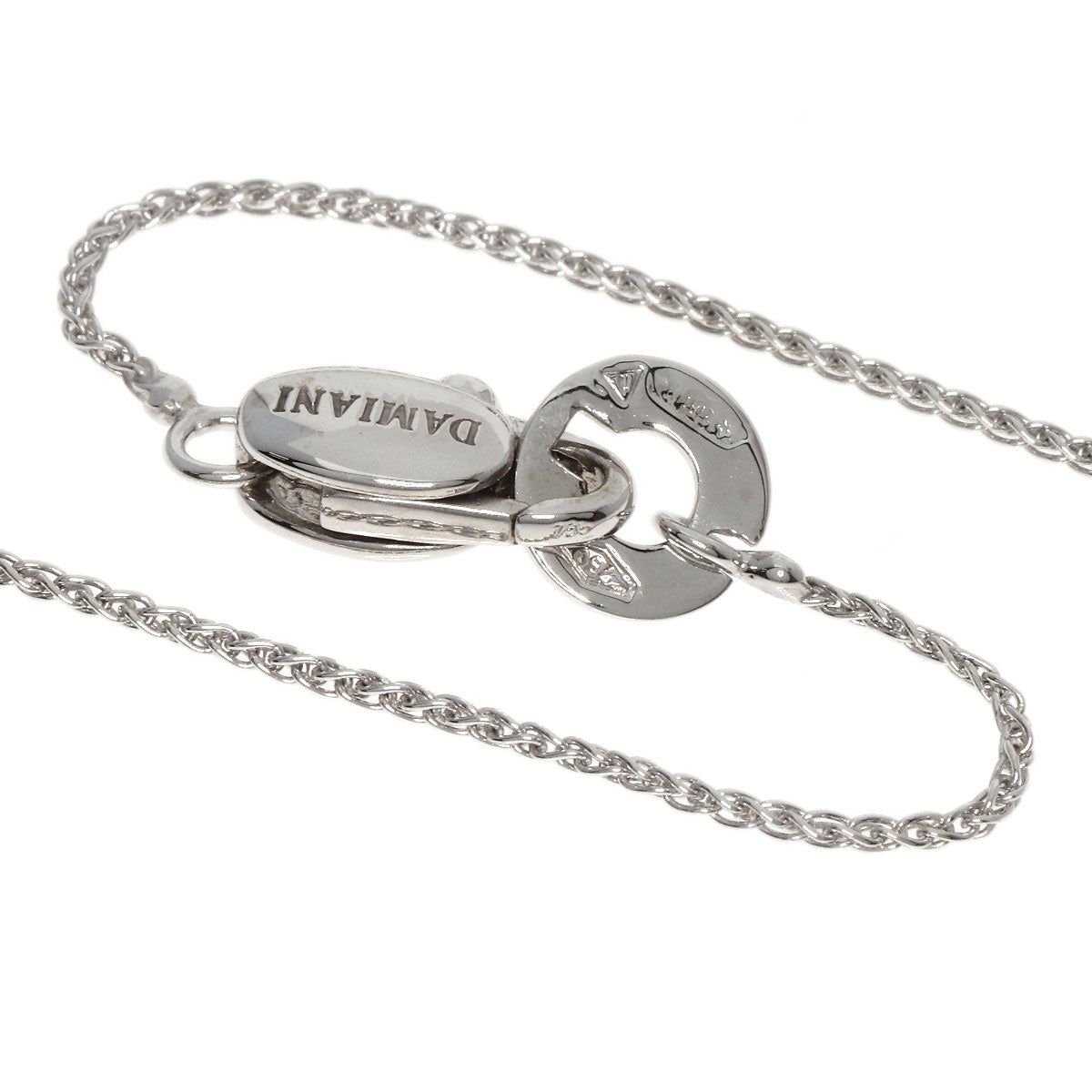 Damiani Mystery Cross Diamond Necklace K18 White Gold Ladies [Used]