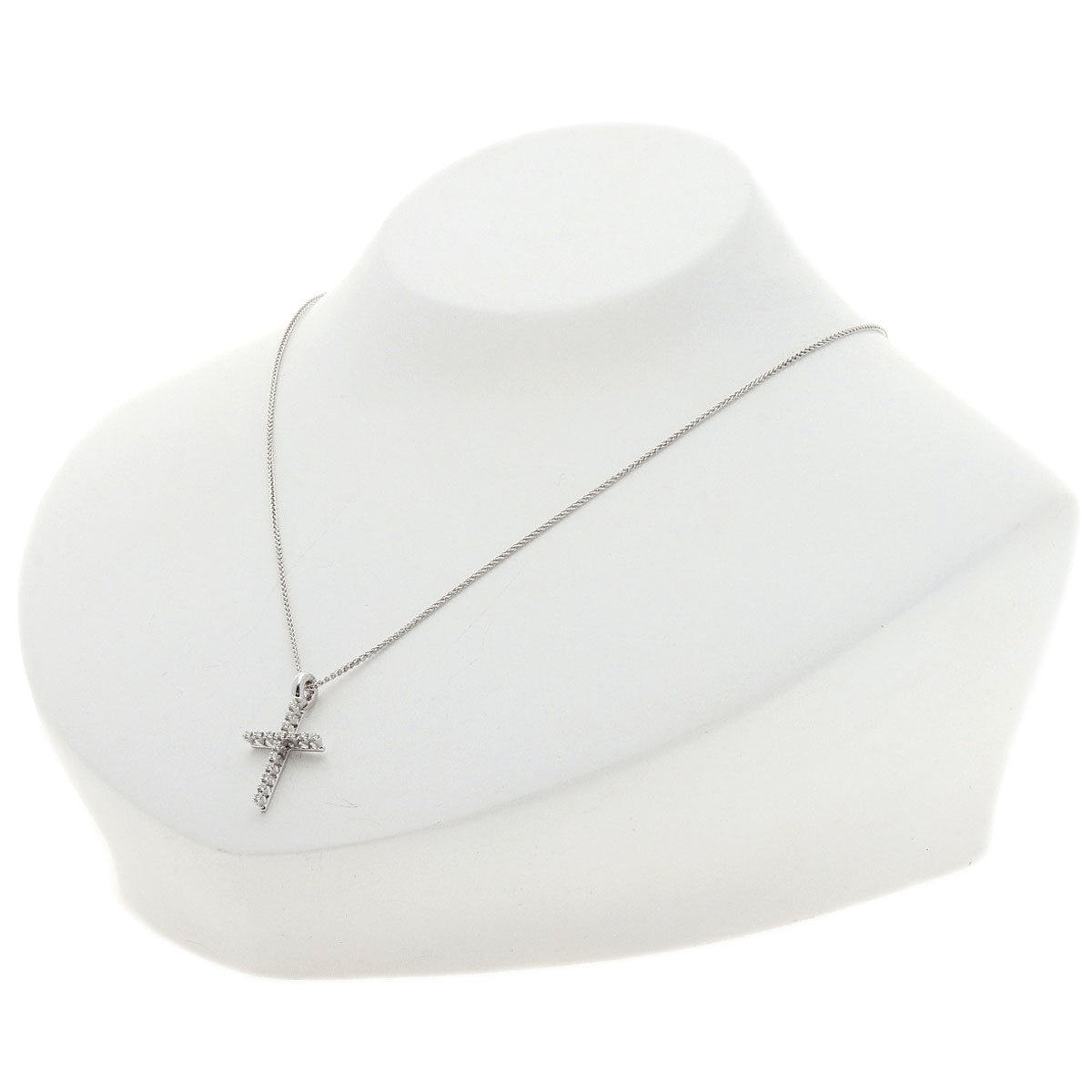 Damiani Mystery Cross Diamond Necklace K18 White Gold Ladies [Used]