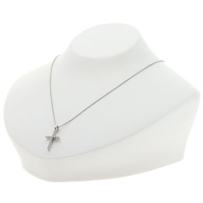 Damiani Mystery Cross Diamond Necklace K18 White Gold Ladies [Used]