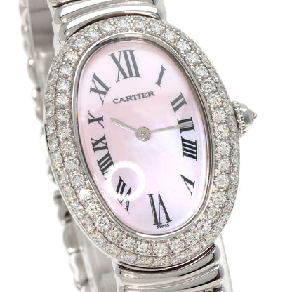 CARTIER Baignoire Bezel Double Diamond Watches WB5097L2 K18 White Gold/K18 White Gold Ladies