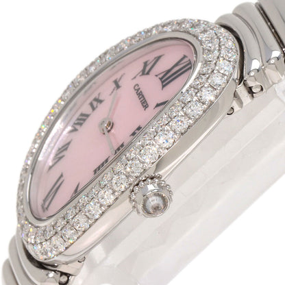 CARTIER Baignoire Bezel Double Diamond Watches WB5097L2 K18 White Gold/K18 White Gold Ladies