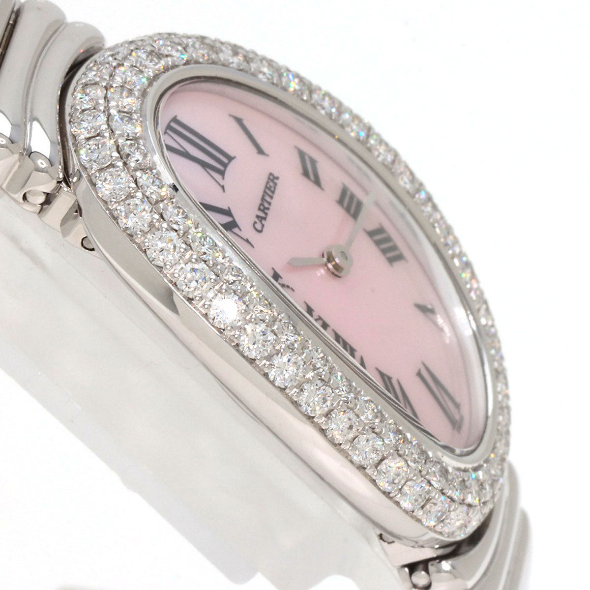 CARTIER Baignoire Bezel Double Diamond Watches WB5097L2 K18 White Gold/K18 White Gold Ladies