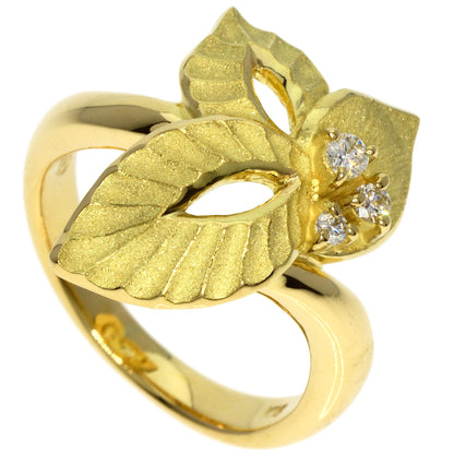 SHUN TAMURA Diamond gardenia motif Ring K18 Yellow Gold Ladies [Used]