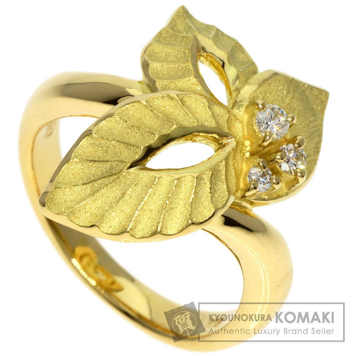 SHUN TAMURA Diamond gardenia motif Ring K18 Yellow Gold Ladies [Used]