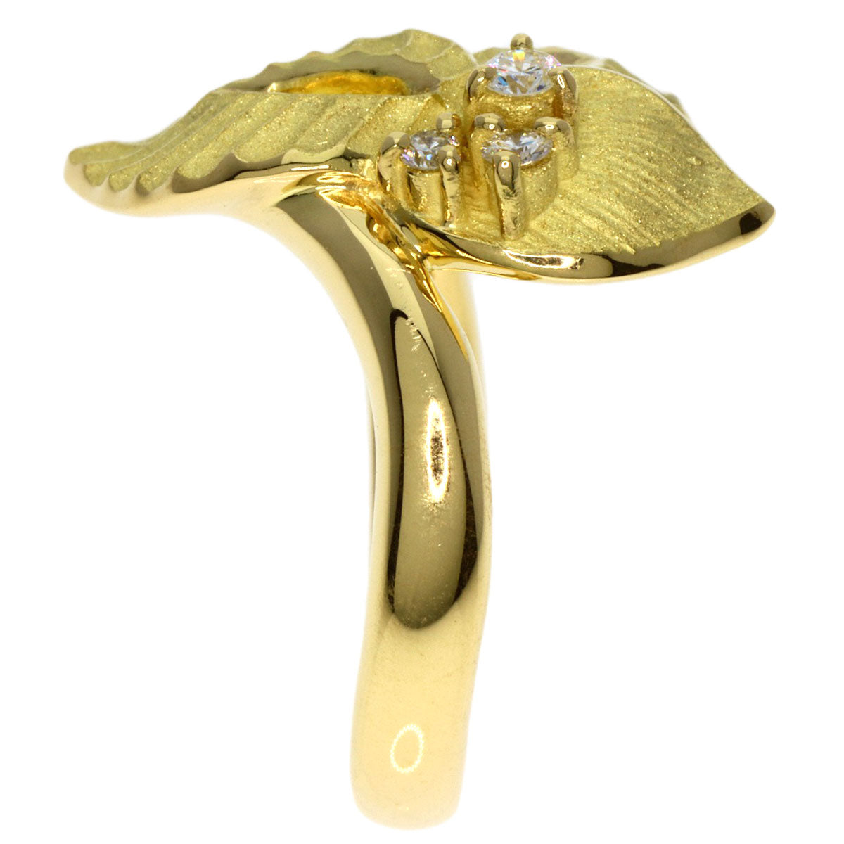 SHUN TAMURA Diamond gardenia motif Ring K18 Yellow Gold Ladies [Used]