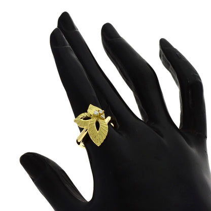 SHUN TAMURA Diamond gardenia motif Ring K18 Yellow Gold Ladies [Used]