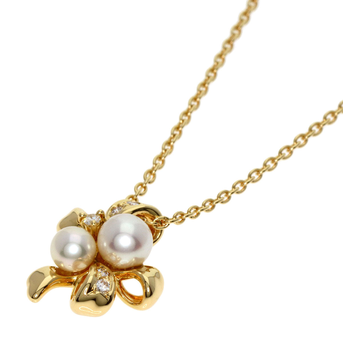 TASAKI   Necklace Akoya Pearl Pearl Diamond K18 Yellow Gold Ladies