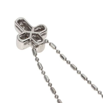 STAR JEWELRY Cross diamond Necklace K18 White Gold Ladies [Used]