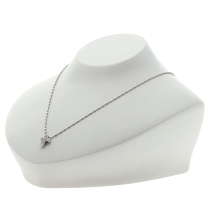 STAR JEWELRY Cross diamond Necklace K18 White Gold Ladies [Used]