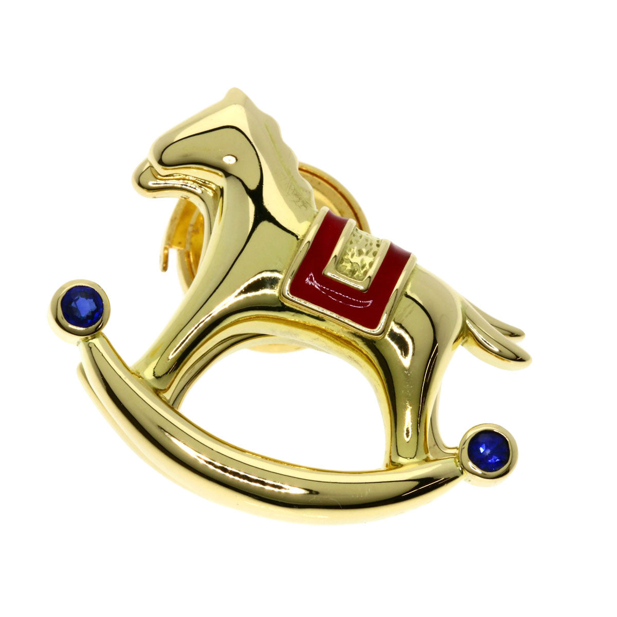 HCO Rocking Horse Pin Brooch Brooch K18 Yellow Gold  8.3g　Ladies