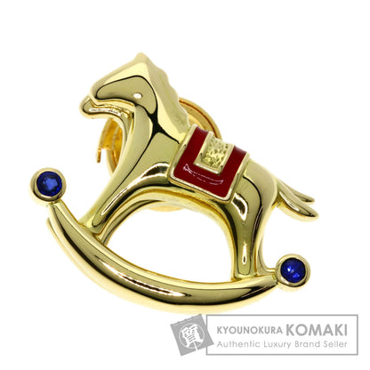 HCO Rocking Horse Pin Brooch Brooch K18 Yellow Gold 8.3g　Ladies