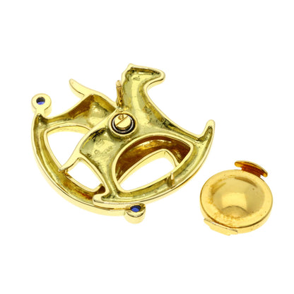 HCO Rocking Horse Pin Brooch Brooch K18 Yellow Gold 8.3g　Ladies