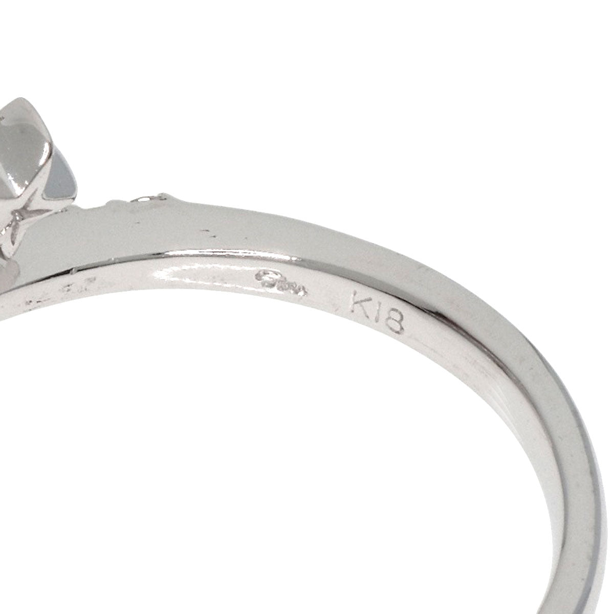 STAR JEWELRY Diamond Twin Star Spiral Ring K18 White Gold Ladies [Used]