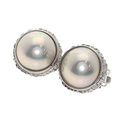 TASAKI   Earring Mabe Pearl Pearl K14 White Gold Ladies