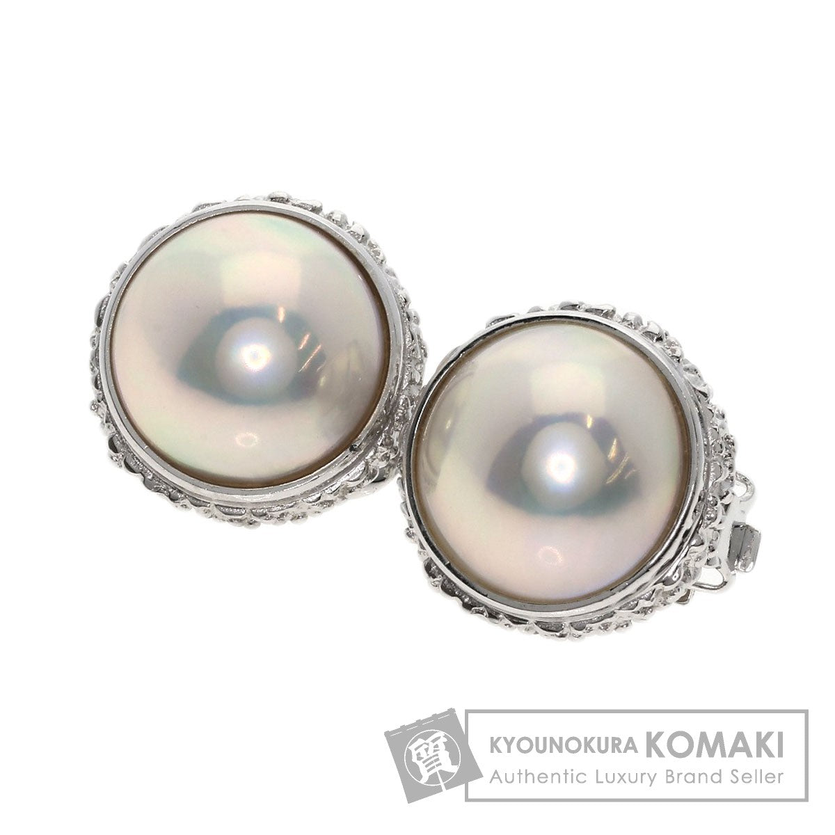 TASAKI Mabe Pearl Pearl Earring K14 White Gold Ladies [Used]