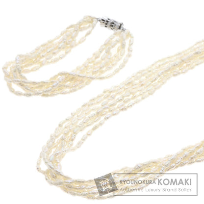 Freshwater Pearl Pearl 7-row bracelet set Necklace Metal g　Ladies