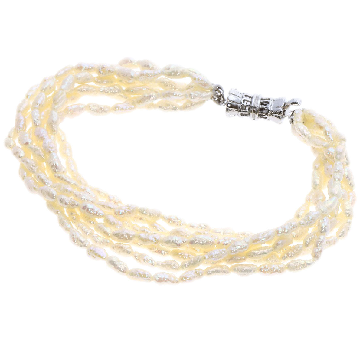 Freshwater Pearl Pearl 7-row bracelet set Necklace Metal g　Ladies