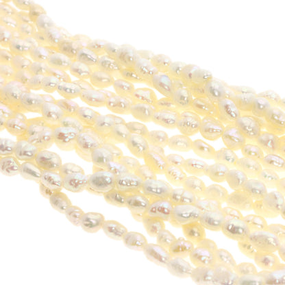 Agate Freshwater Pearl 8 Row Earring Set Necklace Metal g　Ladies