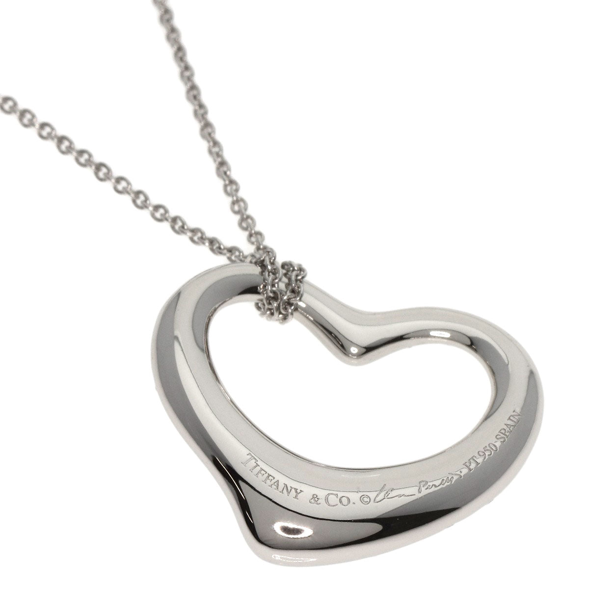 TIFFANY&Co.   Necklace Open Heart Full Pavé Diamond Platinum PT950 Ladies