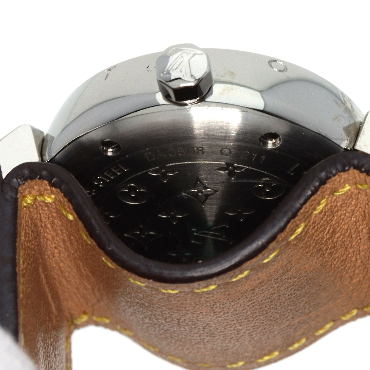 LOUIS VUITTON Tambour Watches Q1211 Stainless Steel/Leather Ladies