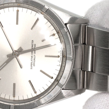 ROLEX Oyster Perpetual 1973 engine turned bezel Watches 1007 Stainless Steel/Stainless Steel mens