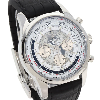 BREITLING Transocean Chronograph Unitime Watches AB0510U0/A790 Stainless Steel/Rubber mens
