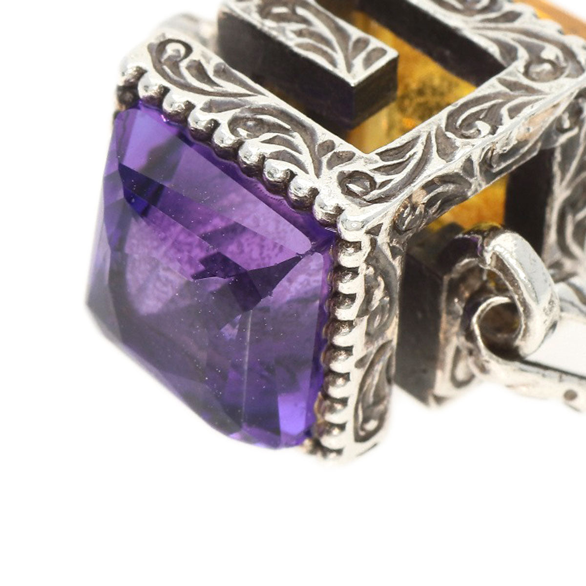 GUCCI   Bracelet Citrin Amethyst #16 Silver Ladies