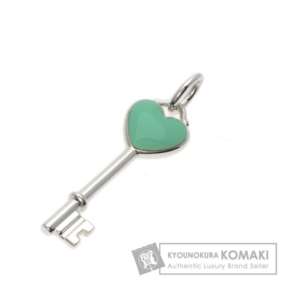 TIFFANY&Co.   Pendant top Heart Key Enamel Charm Silver Ladies