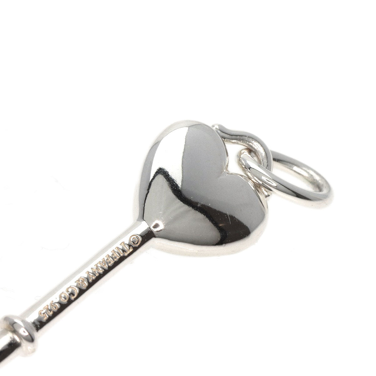 TIFFANY&Co.   Pendant top Heart Key Enamel Charm Silver Ladies