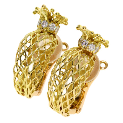 PIAGET   Earring Vintage Diamond K18 Yellow Gold Ladies