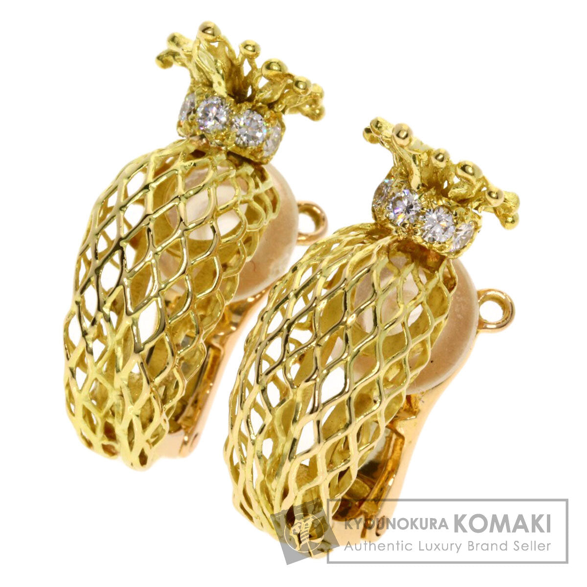 PIAGET   Earring Vintage Diamond K18 Yellow Gold Ladies