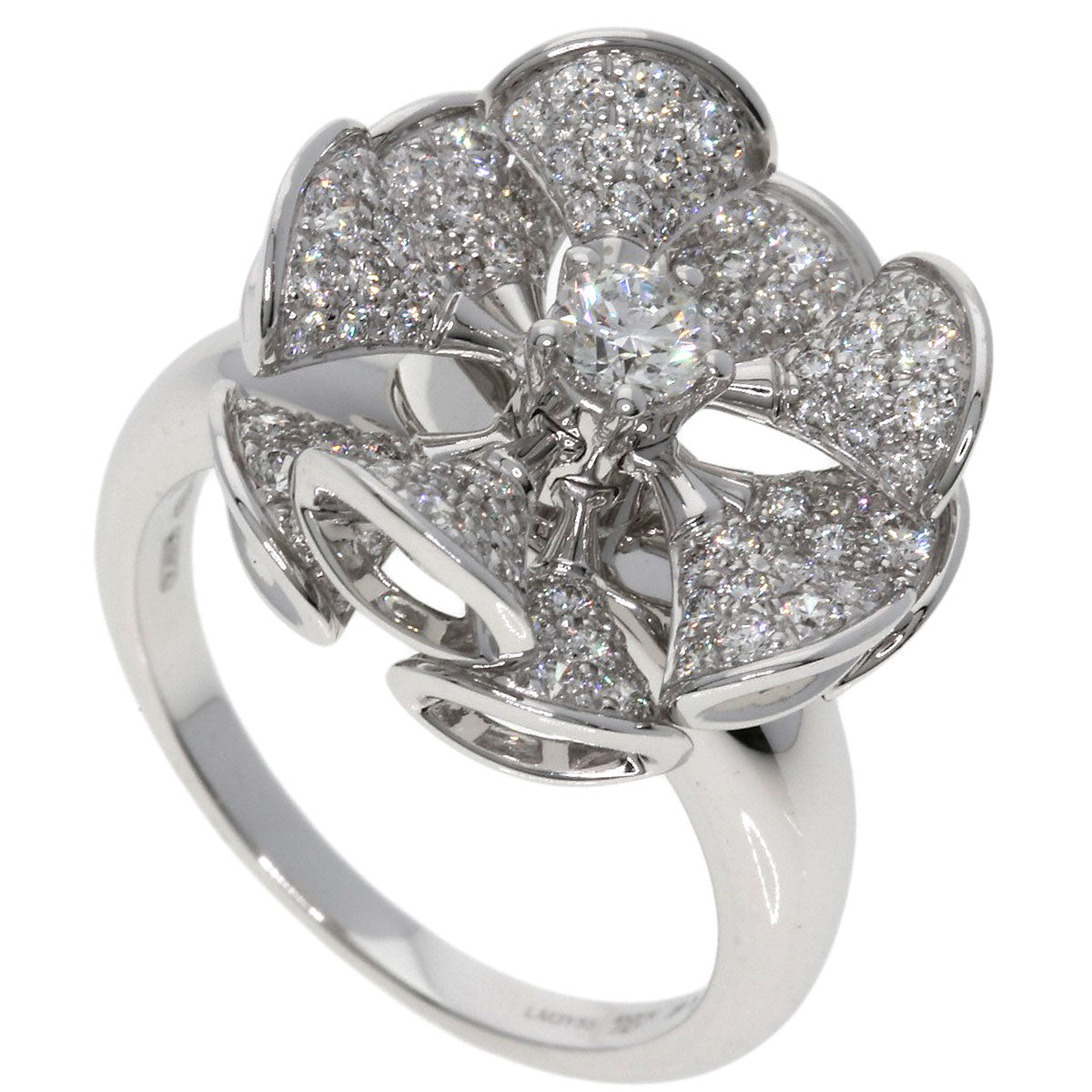 BVLGARI   Ring Diva Dream Flower Motif Diamond K18 White Gold Ladies