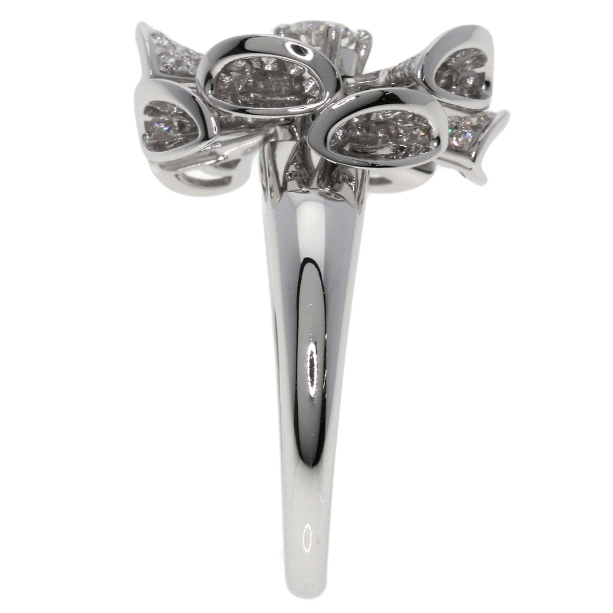 BVLGARI   Ring Diva Dream Flower Motif Diamond K18 White Gold Ladies