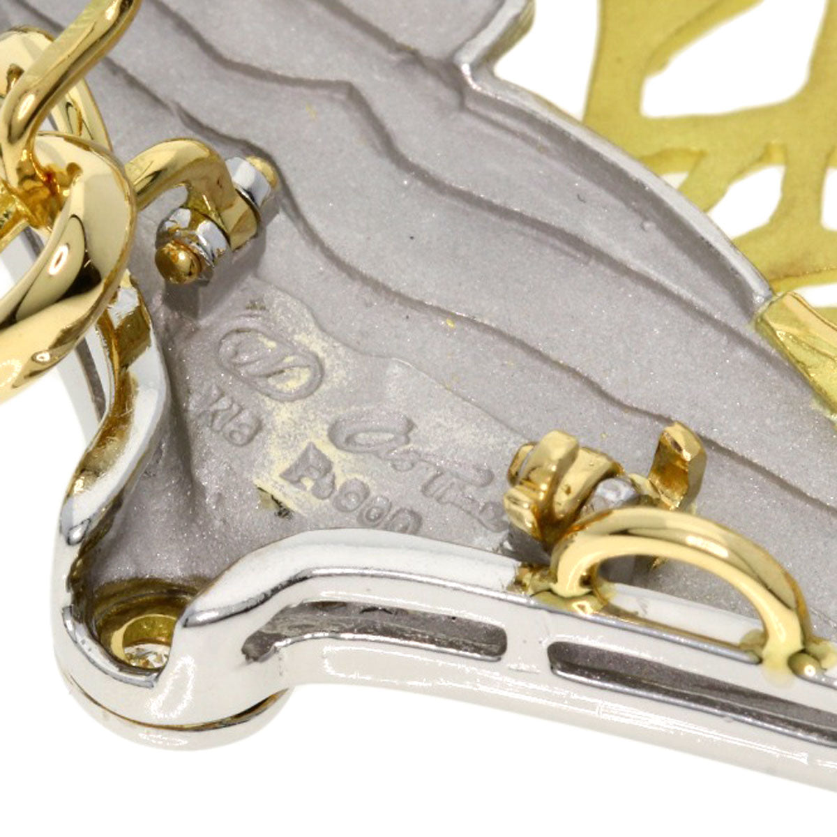 NOBUKO ISHIKAWA as time Tourmaline Sapphire Diamond Brooch Platinum PT900 18K Yellow GoldLadies [Used]