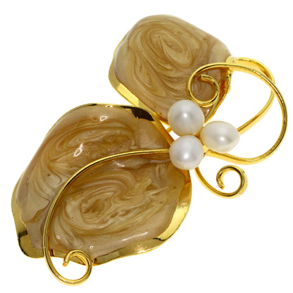 Pearl Pearl Fake Pearl Enamel Brooch 8-piece set Brooch Silver Gold Plated g　Ladies